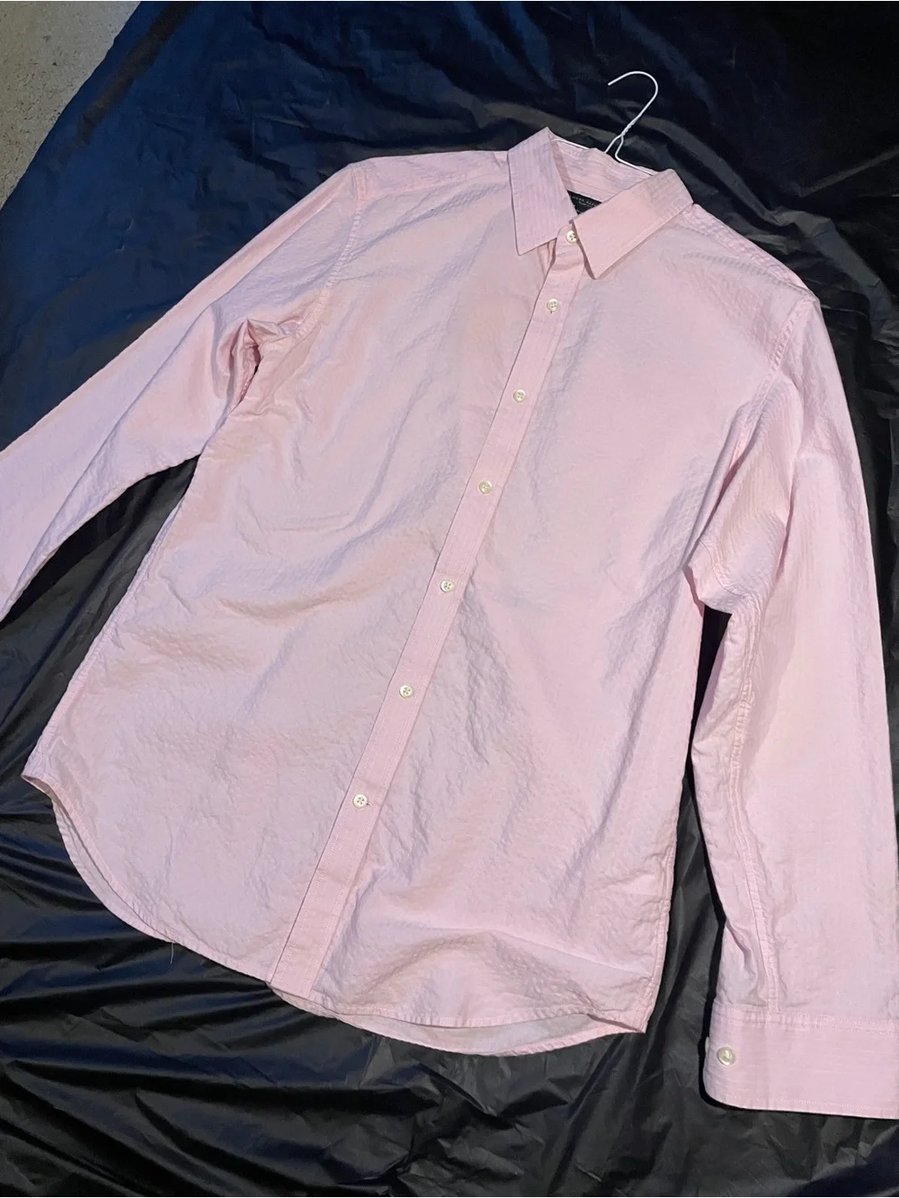 Banana Republic Slim Fit Dress Shirt Pink Stripe Large